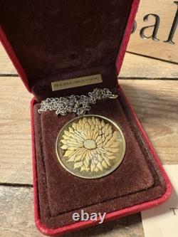 Franklin Mint Pendant of the Perfect Blossom 24k Gold on Sterling Silver COA Box
