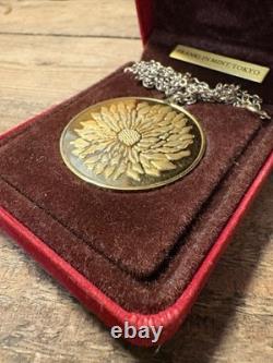 Franklin Mint Pendant of the Perfect Blossom 24k Gold on Sterling Silver COA Box