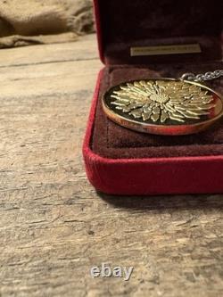 Franklin Mint Pendant of the Perfect Blossom 24k Gold on Sterling Silver COA Box