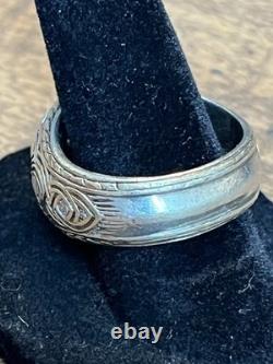 Franklin Mint Power Emerald Isle Celtic Cross Ring SZ 10 Sterling Silver 925 16g