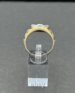 Franklin Mint Power Emerald Isle Celtic Cross Ring SZ 14 Sterling Silver