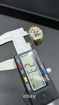 Franklin Mint Power Emerald Isle Celtic Cross Ring SZ 14 Sterling Silver