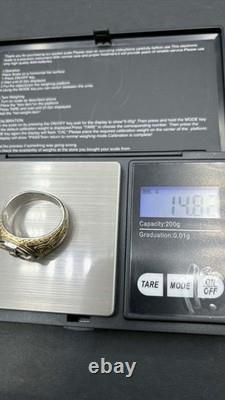 Franklin Mint Power Emerald Isle Celtic Cross Ring SZ 14 Sterling Silver