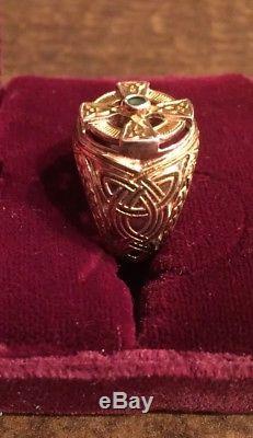 Franklin Mint Power of Emerald Isle Celtic Ring 925 Sterling Silver Size 9