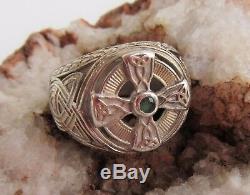 Franklin Mint Power of Emerald Isle Celtic Ring 925 Sterling Silver Size 9