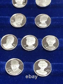 Franklin Mint Presidents & First Ladies Mini-Coin Silver Set To Regan-Case & COA