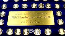 Franklin Mint Presidents & First Ladies Mini Sterling Silver Coins In Case