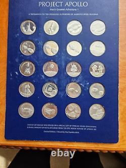 Franklin Mint Project Apollo Sterling Silver Medal Set