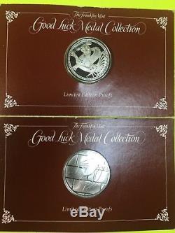 Franklin Mint RARE Sterling Silver Good Luck Medal Collection COMPLETE SET