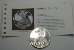 Franklin Mint Rembrandt Portrait of Saskia 2.12 oz Sterling Silver Cameo Proof