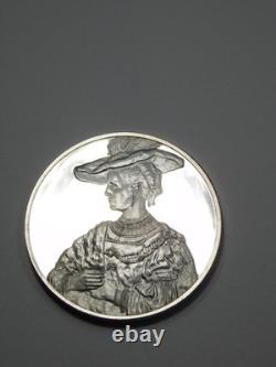 Franklin Mint Rembrandt Portrait of Saskia 2.12 oz Sterling Silver Cameo Proof