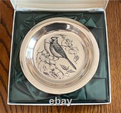 Franklin Mint Richard E Younger The Cardinal Plate / Sterling Silver / 1972