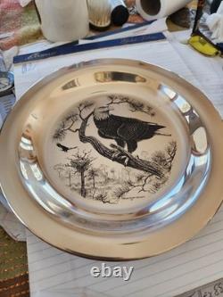 Franklin Mint Richard Evans Younger BALD EAGLE Sterling Silver no docs Plate
