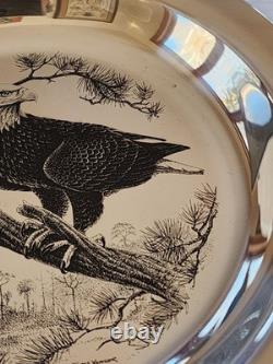 Franklin Mint Richard Evans Younger BALD EAGLE Sterling Silver no docs Plate