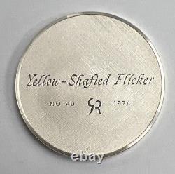 Franklin Mint Roberts Birds, No. 40 Yellow Shafted Flicker. 925 Sterling Silver