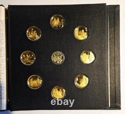 Franklin Mint Roosevelt Centenary 25 Medals 24k Gold Plate on Sterling Silver