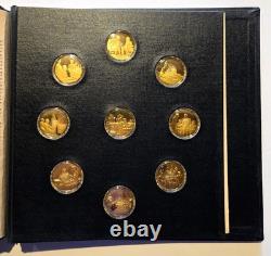 Franklin Mint Roosevelt Centenary 25 Medals 24k Gold Plate on Sterling Silver