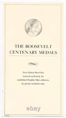 Franklin Mint Roosevelt Centenary 25 Medals 24k Gold Plate on Sterling Silver
