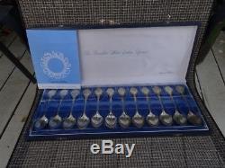 Franklin Mint Signature Edition Sterling Silver Zodiac Spoons In Display Case