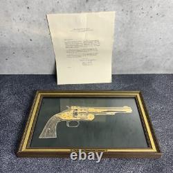 Franklin Mint Smith Wesson Model 3 American 24k Gold Sterling Silver Silhouette