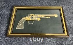 Franklin Mint Smith Wesson Model 3 American 24k Gold Sterling Silver Silhouette