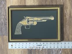 Franklin Mint Smith Wesson Model 3 American 24k Gold Sterling Silver Silhouette