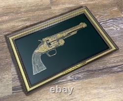Franklin Mint Smith Wesson Model 3 American 24k Gold Sterling Silver Silhouette