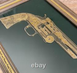 Franklin Mint Smith Wesson Model 3 American 24k Gold Sterling Silver Silhouette