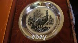 Franklin Mint Solid Sterling Silver 2nd Annual Thanksgiving Plate American Turke