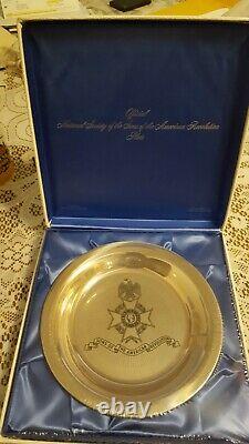 Franklin Mint Solid Sterling Silver Sons Of The American Revolution Plate New