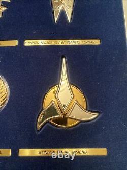 Franklin Mint Star Trek 12-piece Insignia Badge Collection Sterling Silver