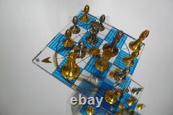 Franklin Mint Star Trek 3D Chess Set-24 carat Covered w Gold & Sterling Silver