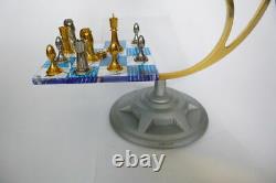 Franklin Mint Star Trek 3D Chess Set-24 carat Covered w Gold & Sterling Silver