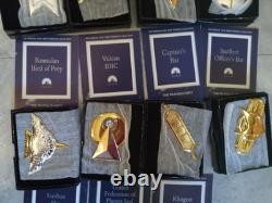 Franklin Mint Star Trek Insignia Badges Sterling Silver Framed 24K Gold Set