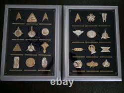 Franklin Mint Star Trek Insignias Sterling Silver Framed 24K Gold (BOTH SETS)