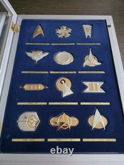 Franklin Mint Star Trek Insignias Sterling Silver Framed 24K Gold (BOTH SETS)
