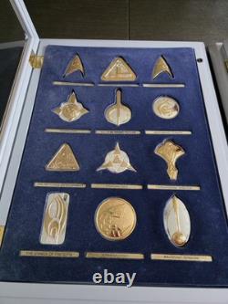 Franklin Mint Star Trek Insignias Sterling Silver Framed 24K Gold (BOTH SETS)