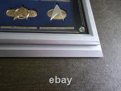 Franklin Mint Star Trek Insignias Sterling Silver Framed 24K Gold (BOTH SETS)