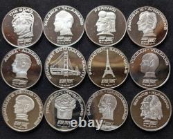 Franklin Mint Star Trek Intergalactic 12 Coin Set 925 Sterling Silver Proof 1993
