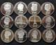 Franklin Mint Star Trek Intergalactic 12 Coin Set 925 Sterling Silver Proof 1993