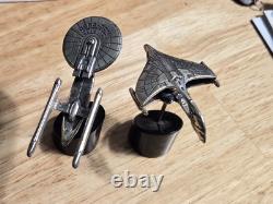 Franklin Mint Star Trek Sterling Silver USS EXCELSIOR And Romulan War Bird Lot