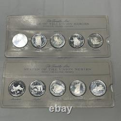 Franklin Mint States Of The Union Series 50-State Sterling Proof Set Complete