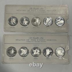 Franklin Mint States Of The Union Series 50-State Sterling Proof Set Complete