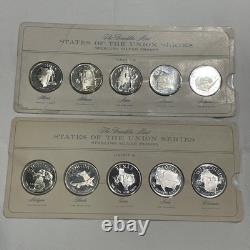 Franklin Mint States Of The Union Series 50-State Sterling Proof Set Complete