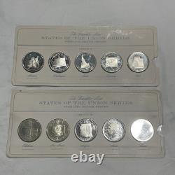 Franklin Mint States Of The Union Series 50-State Sterling Proof Set Complete