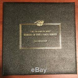 Franklin Mint States Of The Union Series Sterling Silver 50 Coin Set box papers