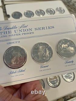 Franklin Mint States of the Union Series 50 Proof Sterling Silver Medals 22.5 oz