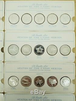 Franklin Mint States of the Union Series 50 Sterling Silver Proofs 22.5 oz