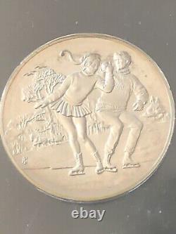 Franklin? Mint? Sterling 1960? Medallion Holiday? Couple? Skating Sleigh Ride