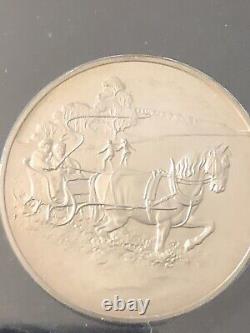 Franklin? Mint? Sterling 1960? Medallion Holiday? Couple? Skating Sleigh Ride